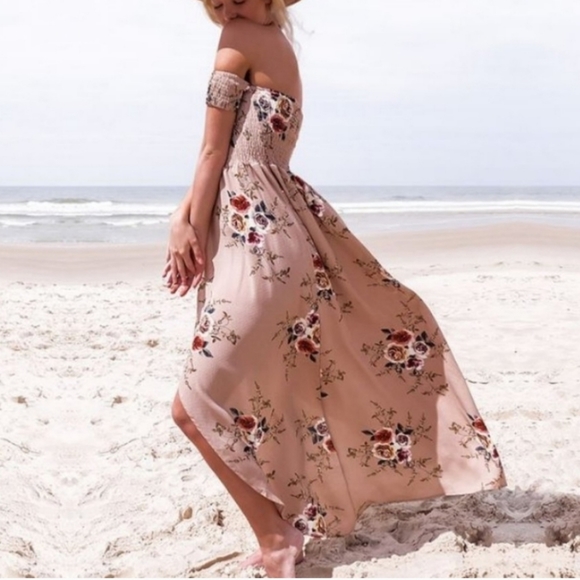 💜Off Shoulder Summer Beach Dress coverall - Picture 3 of 3